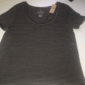 American Eagle Black and White stripped shirt